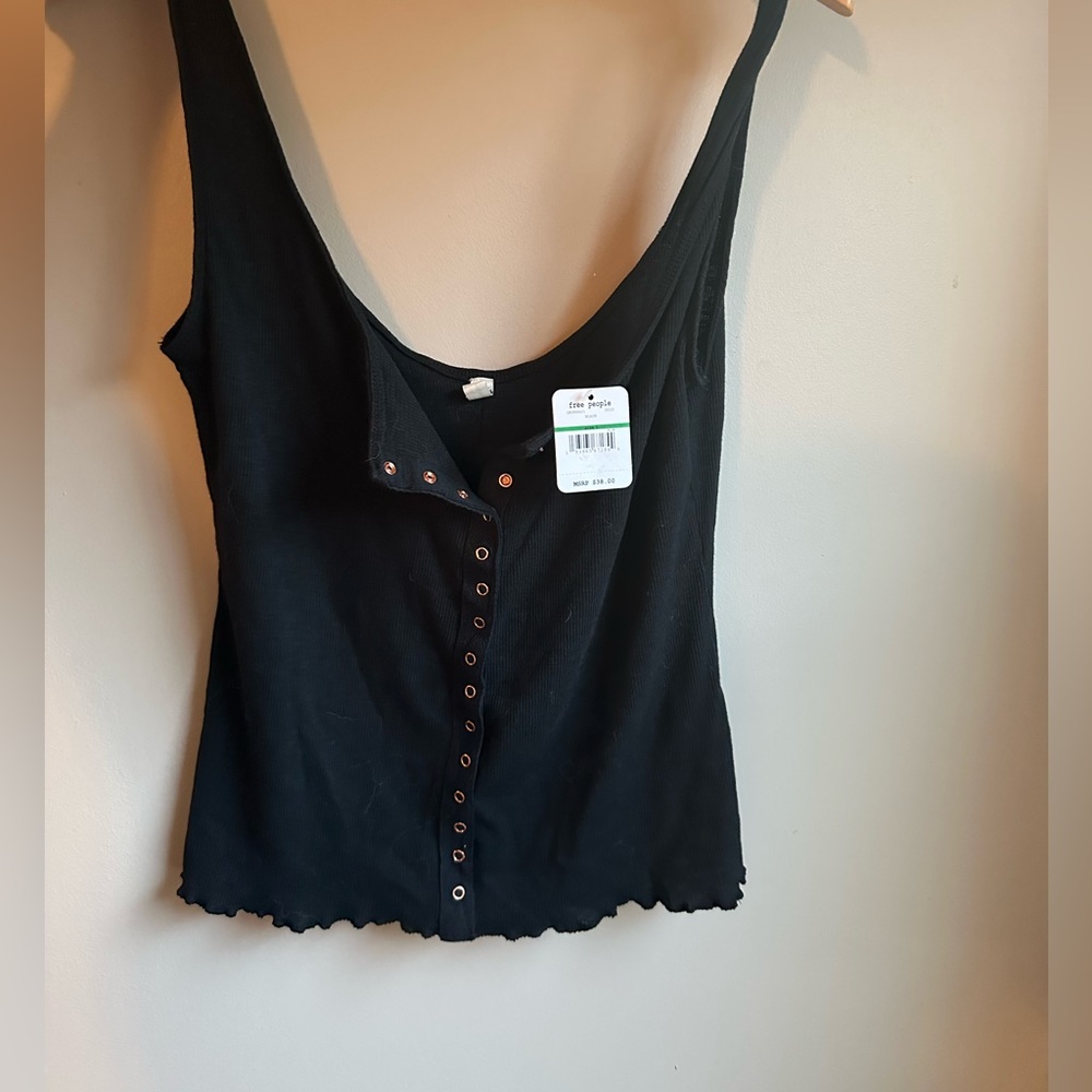 Ribbed free people button up tank